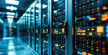 Computer racks at a data center